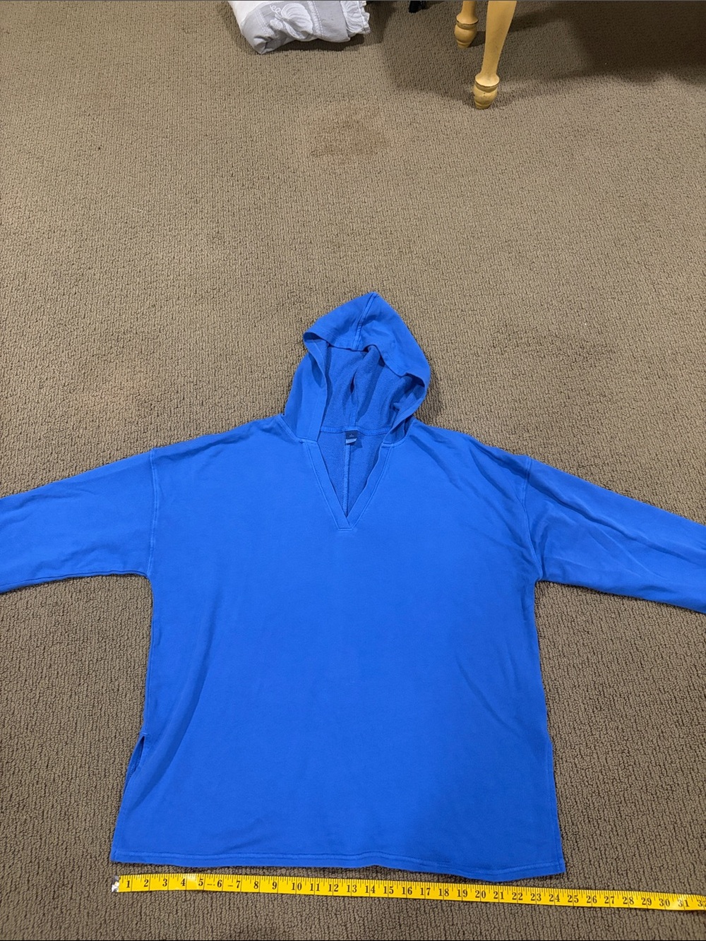 Old Navy Blue V-Neck Hooded Sweater size Large TALL NW/OT